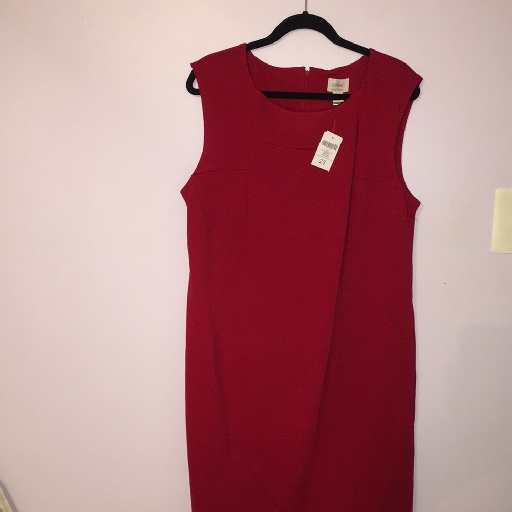 So Slimming Sleeveless Red Shift Dress